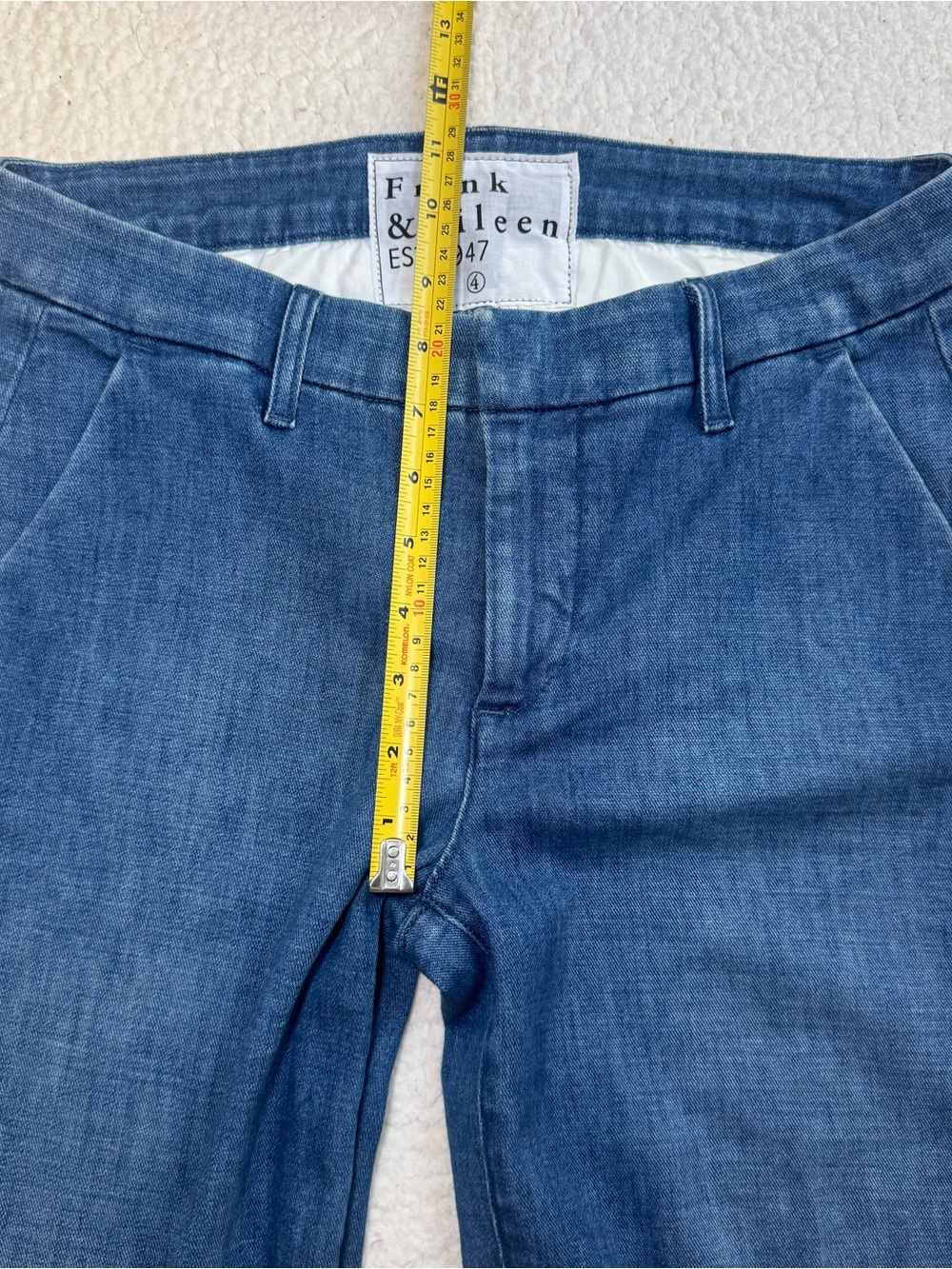 Frank & Eileen WESTPORT The Italian Wide Leg Chino Jean Blue 1984 Pants Size 4 - Picture 7 of 9